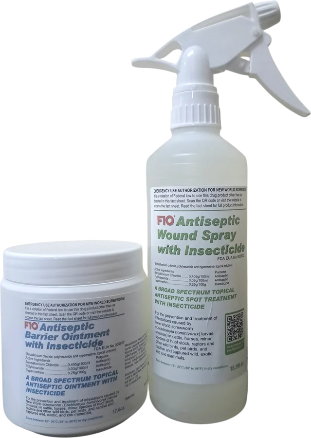 F10® FDA NWS EUA product group — Wound Spray and Barrier Ointment with Insecticide