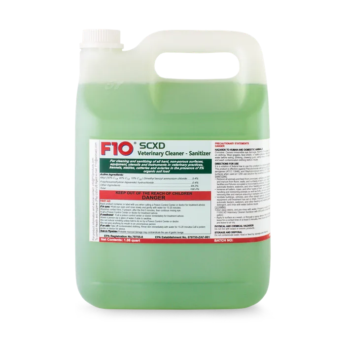 F10SCXD Veterinary Cleaner - Sanitizer 1.3 gal pack